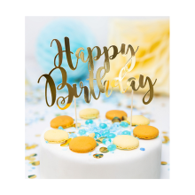 1 Cake Topper - Happy Birthday - Gold