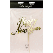 1 Cake Topper - Happy New Year - Gold