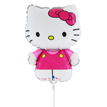10 Miniballoons Airfilled - Hello Kitty Fuxia (Unverpackt)