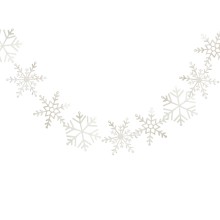 1 Garland - White Glitter Snowflake
