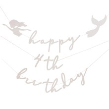 1 Bunting - Happy Birthday with Mermaid and Shells