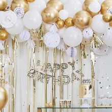 5 Gold Foil Confetti Filed Balloons