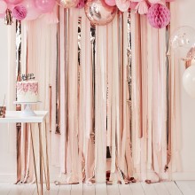 1 Pink and Rose Gold Streamer Backdrop