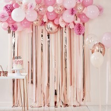 1 Pink and Rose Gold Streamer Backdrop
