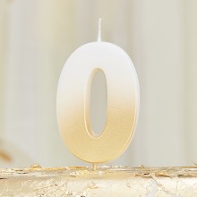 1 Gold Ombre Number Candle - 0