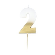 1 Gold Ombre Number Candle - 2