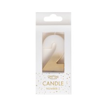 1 Gold Ombre Number Candle - 2