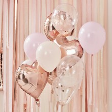 12 rose gold and blush balloon bundle