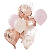 12 rose gold and blush balloon bundle