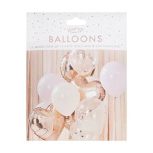 12 rose gold and blush balloon bundle