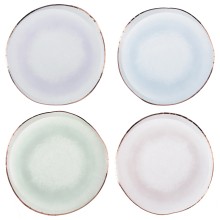 8 Plates - Irregular shape - Reactive Glaze Effect Mix Pack - Foiled