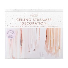 1 Streamer Ceiling Kit - Pink, Blush and Rose Gold