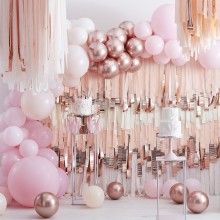 3 Balloons - Double Stuffed Pink & Rose Gold