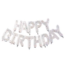 1 Balloon Bunting - Brights Confetti Clear Foil