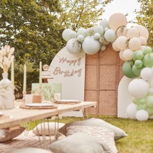 5 Balloon Bundle - Happy Birthday - Leaf Confetti Filled