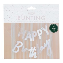 1 Bunting - Happy Birthday - Clear and White print Acrylic