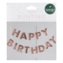 1 Bunting - Happy Birthday Fringe - Rose Gold