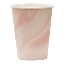 8 Eco Paper Cups - Marble - Pink