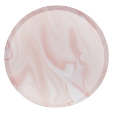 8 Eco Paper Plates - Marble - Pink