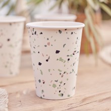 8 Eco Paper Cups - Terrazzo