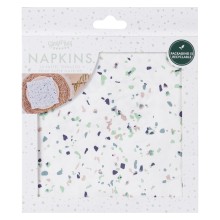 16 Eco Paper Napkins - Terrazzo