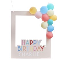 1 Photobooth Frame - Card with brights balloons