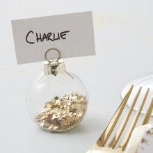 6 Place Card Holder Bauble - Gold
