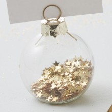 6 Place Card Holder Bauble - Gold