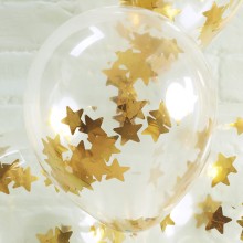 5 Balloon - Confetti - Gold Star