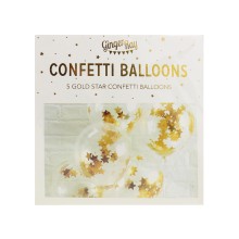 5 Balloon - Confetti - Gold Star