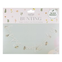 Bunting - Happy Mother`s Day - Eco - With Fowers