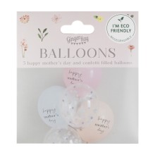 Balloons - 5 Pack Happy Mother`s Day - Printed and Confetti Balloons