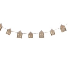 1 Bunting - Wooden House Bunting - With Lights