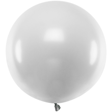 1 Riesenballon - Ø 1m - Metallic - Silver Snow