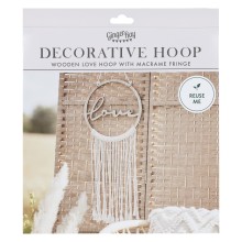 1 Hanging Hoop - Wooden Love Hoop with Macrame