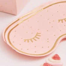 16 Gold Foiled and Pink Eye Mask Shaped Napkin