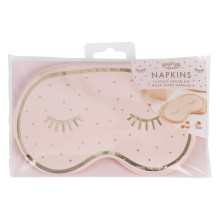 16 Gold Foiled and Pink Eye Mask Shaped Napkin