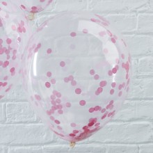 5 Balloons - Confetti - Pink
