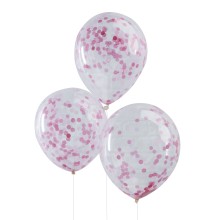 5 Balloons - Confetti - Pink