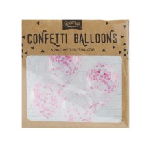 5 Balloons - Confetti - Pink