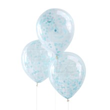 5 Balloons - Confetti - Blue