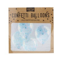 5 Balloons - Confetti - Blue
