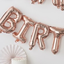 1 Balloon Bunting - Happy birthday - Rose Gold