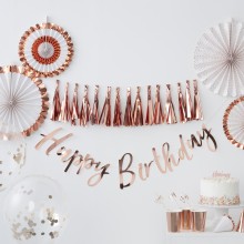 1 Balloon Bunting - Happy birthday - Rose Gold