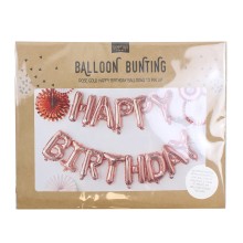 1 Balloon Bunting - Happy birthday - Rose Gold