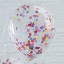 5 Balloons - Multi Colour Confetti