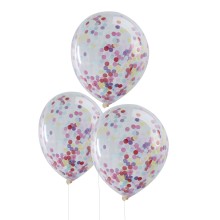 5 Balloons - Multi Colour Confetti