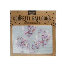 5 Balloons - Multi Colour Confetti