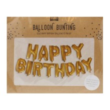 1 Bunting - Balloon - Happy Birthday - Gold