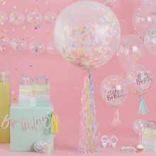 5 Balloons - Confetti - Happy Birthday